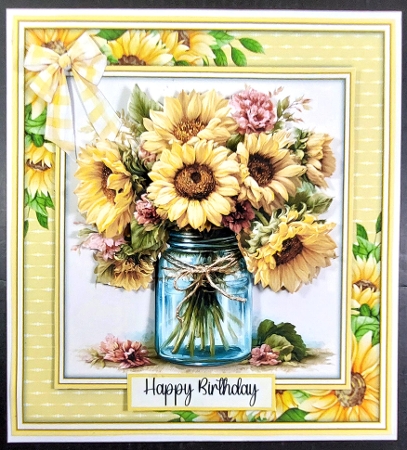 A Jar Glass with Sunflowers - Mini Kit 6x6 by Linda Short