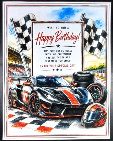 fast car Male Birthday 5x7  by Linda Short