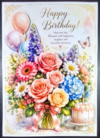 Floral series : Happy Birthday  by Linda Short