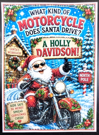christmas  joke what kind of motorbike does santa ride? by Linda Short
