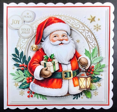 8x8 Traditional Santa Quick Card with Sentiments by Linda Short