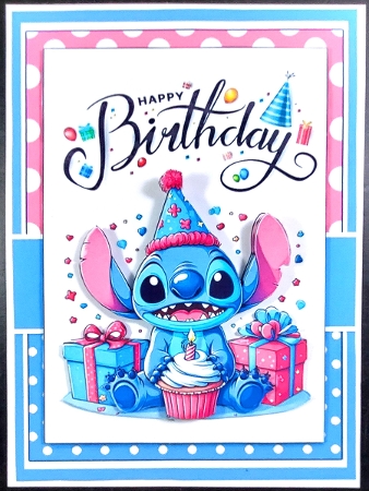 5x7 ~ Stitch Happy Birthday by Linda Short