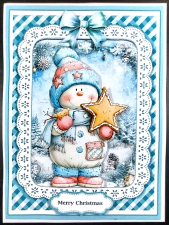5x7 ~ Cute Christmas Snowman by Linda Short