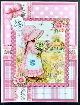 5x7 ~ Pretty In Pink Bonnet Girl by Linda Short