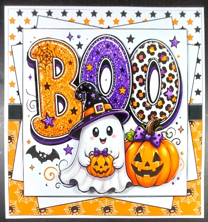 6x6 Halloween BOO choice of four mini kit by Linda Short