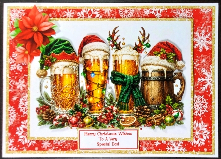 Christmas Beer Mugs - 5x7 Mini Kit by Linda Short