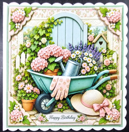8x8 Bloom Garden  - Quick Card Front with Sentiment  by Linda Short