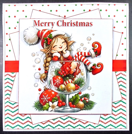 7x7 Christmas cocktail fun choice of four mini kit by Linda Short