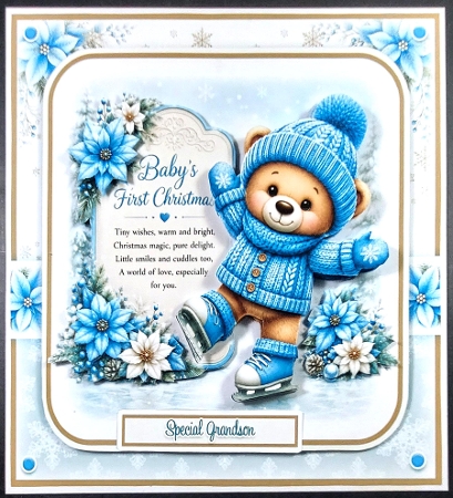 Baby Boys First Christmas Bear Mini Kit by Linda Short