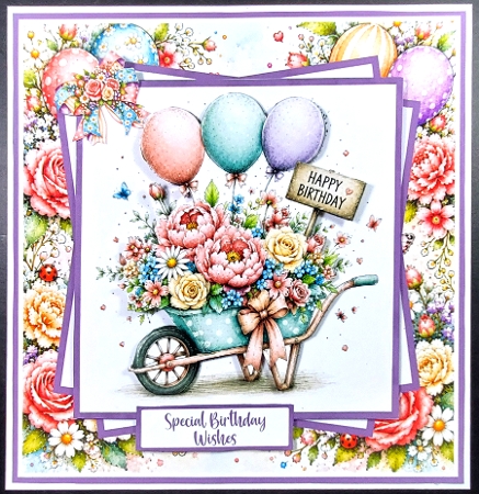 Birthday Flowers #2 Mini Kit 7x7 (5) by Linda Short