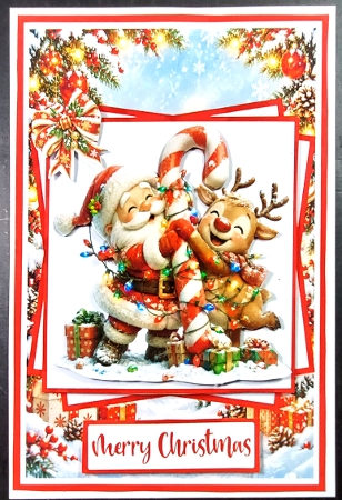 Santa & Reindeer #2 Mini Kit 5x7 (3) by Linda Short