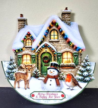 7x7 CHRISTMAS COTTAGE - rocker by Linda Short