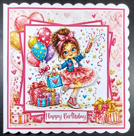 Cute Birthday Girl Mini Kit 7x7 (5) by Linda Short