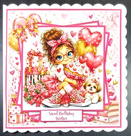 Cute Birthday Girl Mini Kit 7x7 (5) by Linda Short