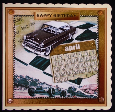 Vintage Cars April Calendar 8inch Picture Sheet by Linda Short