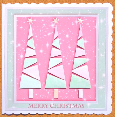 Three Christmas Trees Decoupage by Linda Short