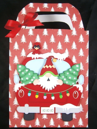 Red with White Trees Backing Paper by Linda Short