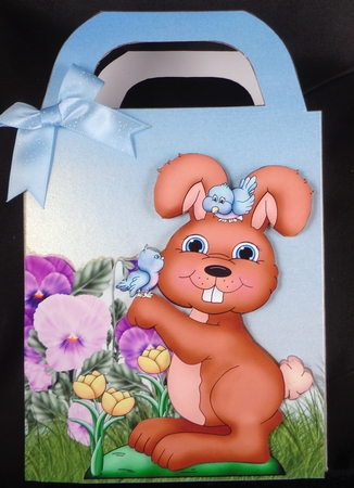 Spring Bunny Gift Bag 2 by Linda Short