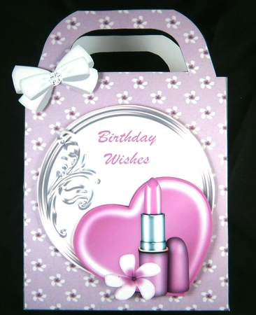 Lipstick and Heart Gift Bag 1 by Linda Short