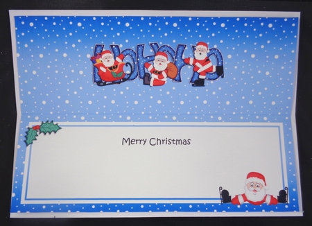 Xmas Hohoho Santa Matching Large Dl Insert by Linda Short