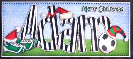 Xmas Adam Football Large Dl & 3D Decoupage by Linda Short