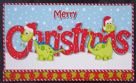 Christmas Denis Dinosaur Money or Gift Wallet Card Kit by Linda Short