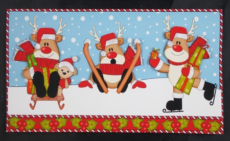 Xmas Rudolph Money or Gift Wallet Card Kit by Linda Short