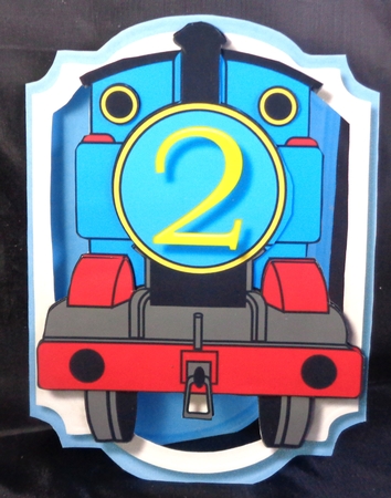Print, Cut, and Fold , Train 2nd Birthday  by Linda Short