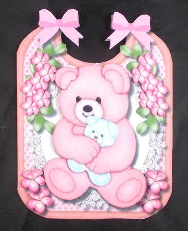 Print, Cut, and Fold, Pink Baby Bib  by Linda Short