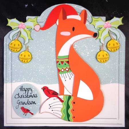 Foxy Christmas Mini Kit, Greeting Card by Linda Short