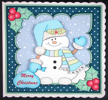 8x8 Christmas Snowman Oli's Santa Sack Mini Kit 3D Decoupage by Linda Short