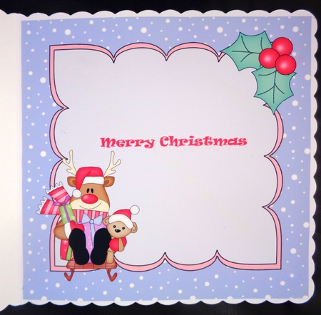 8 x 8 Christmas Sledging Rudolph Insert by Linda Short