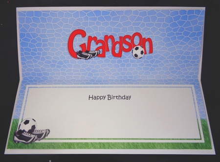 Large Dl Birthday Grandson Football Insert by Linda Short