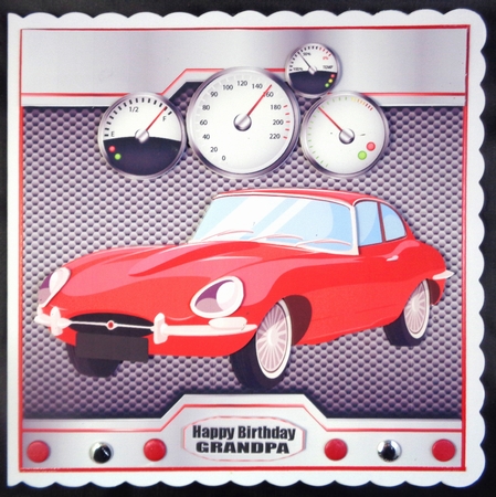 Birthday or Fathers Day Red Car Mini Card Kit by Linda Short