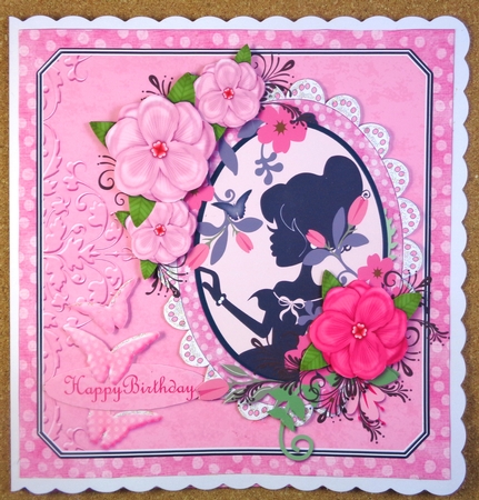 Pink Flower Silhouette Cameo Kit by Linda Short