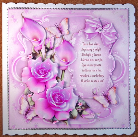 Purple Roses with Callas Card Mini Kit by Linda Short