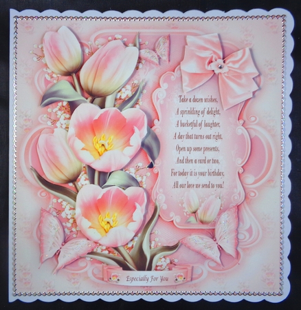 Pink Tulips Bouquet Card Mini Kit by Linda Short