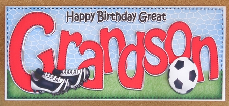 Large DL Birthday GREAT GRANDSON Football 3D decoupage by Linda Short
