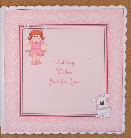 8 x 8 Cute Little Girl is Swinging High matching square insert Panel by Linda Short