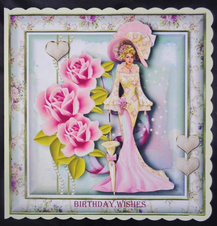  Lady & the Roses Card Topper 2 by Linda Short