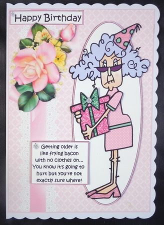Stella frying bacon quick card by Linda Short
