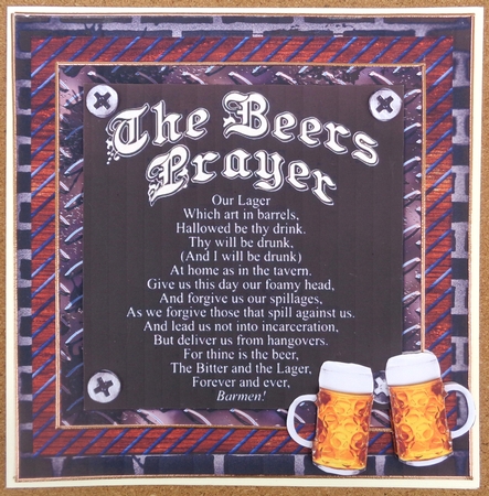 Beer Prayer Card 8 Card Front by Linda Short