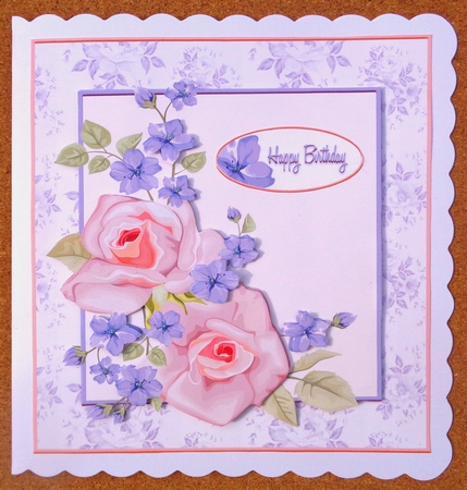 Card Topper purple rose 102 by Linda Short