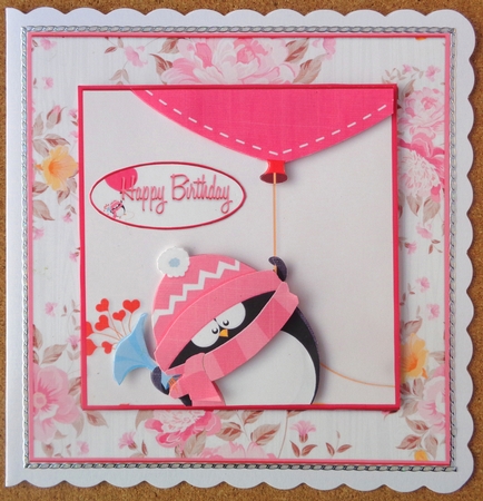 Card Topper 1 Flying Penguin 105 by Linda Short