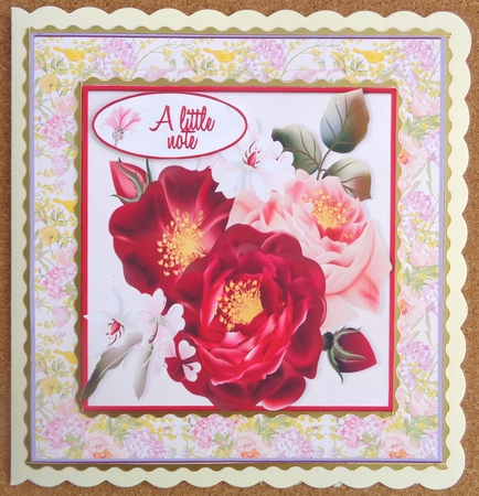Card Topper Big Rose 107 by Linda Short