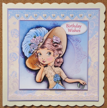Card Topper Victorian Lady  blue 110 by Linda Short