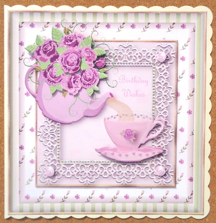 Roses & Tea Card Topper by Linda Short