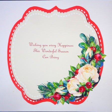 Incert Blank christmas Roses with Berrys  by Linda Short