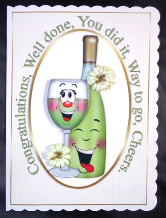 Congratulations, well done, wine by Linda Short