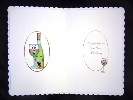 Congratulations, well done, wine insert by Linda Short